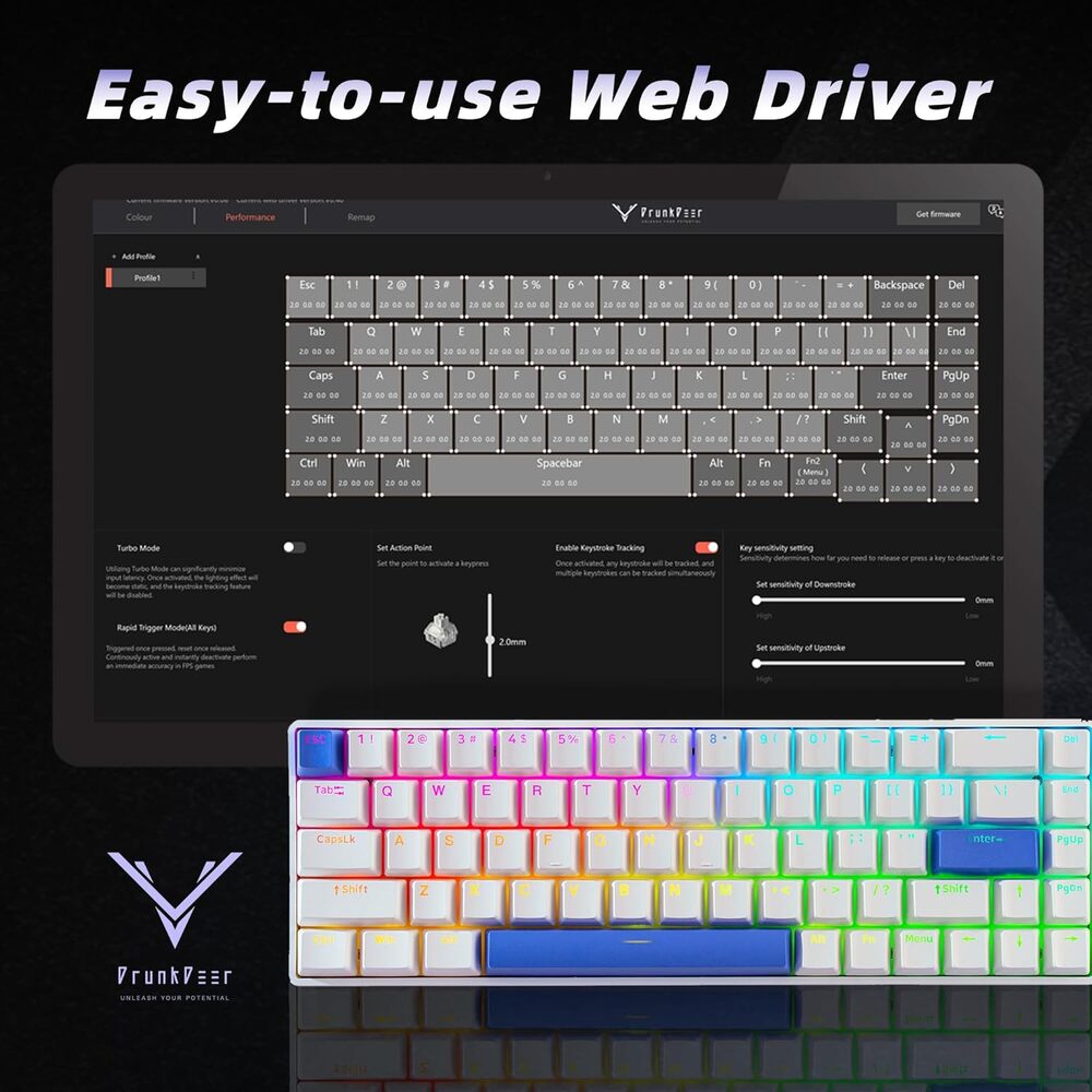 DrunkDeer G65 Rapid Trigger Mechanical Keyboard Magnetic Switch Gaming PBT - Picture 5 of 7